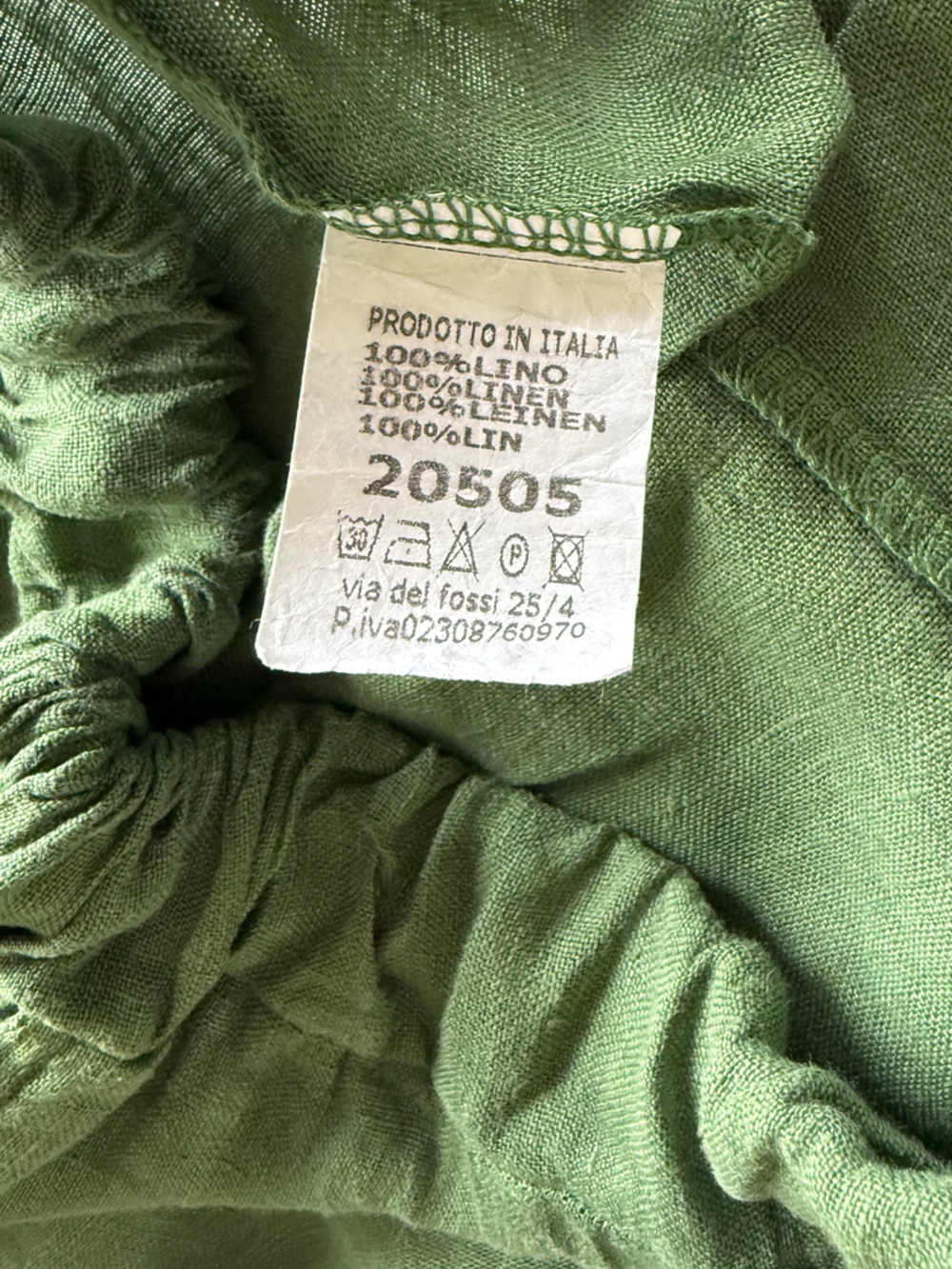 Italian Linen Casual Drawstring Pants Ivy Green Elastic Waist - Picture 5 of 6